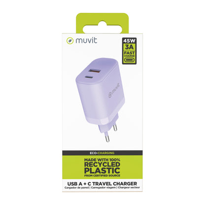 Dual USB-A and USB-C European Wall Charger