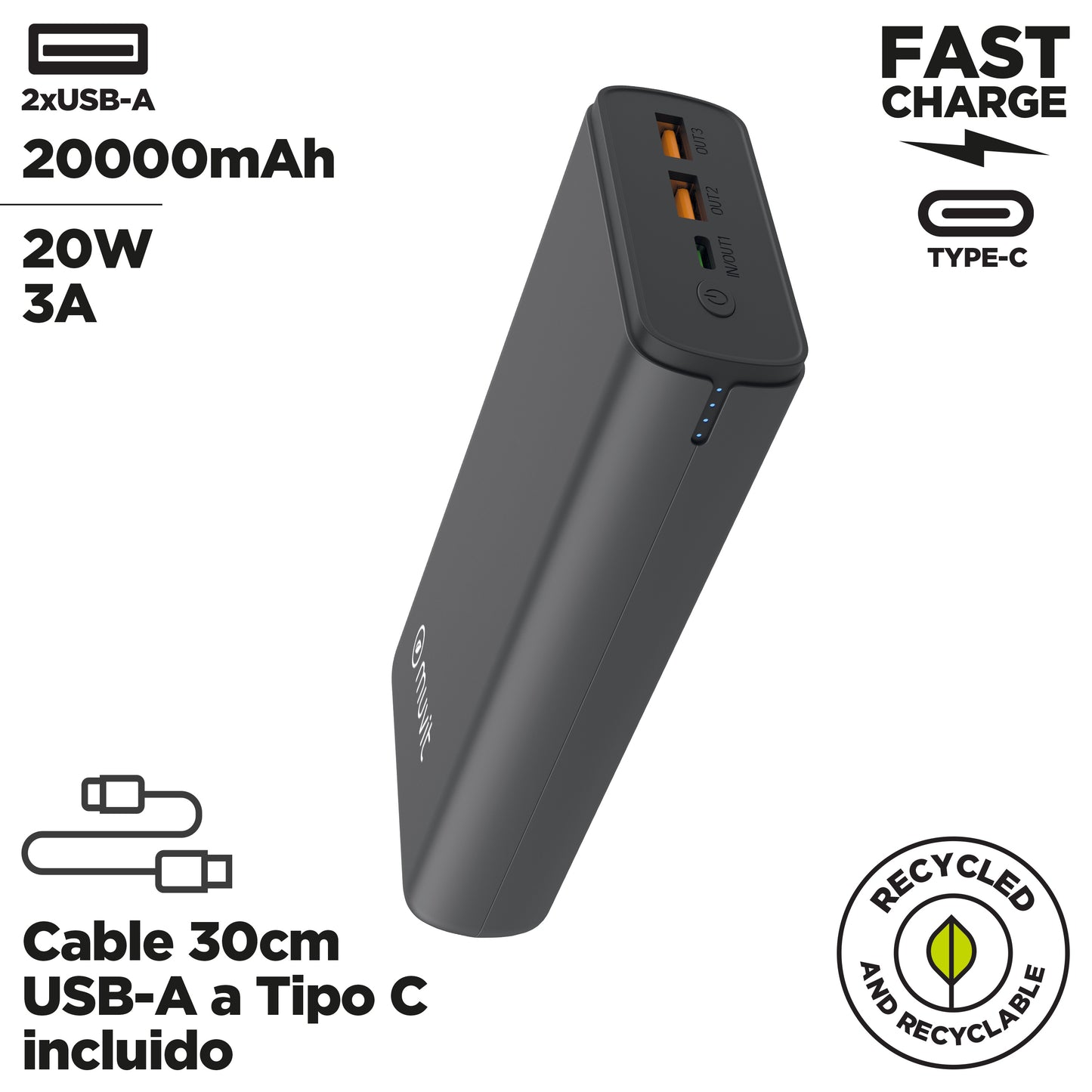 Wireless Power Bank 20000mAh