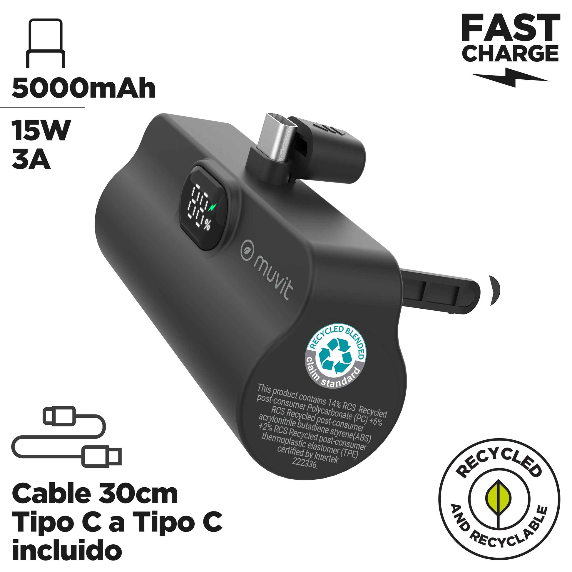 Mini USB-C Power Bank 5000mAh