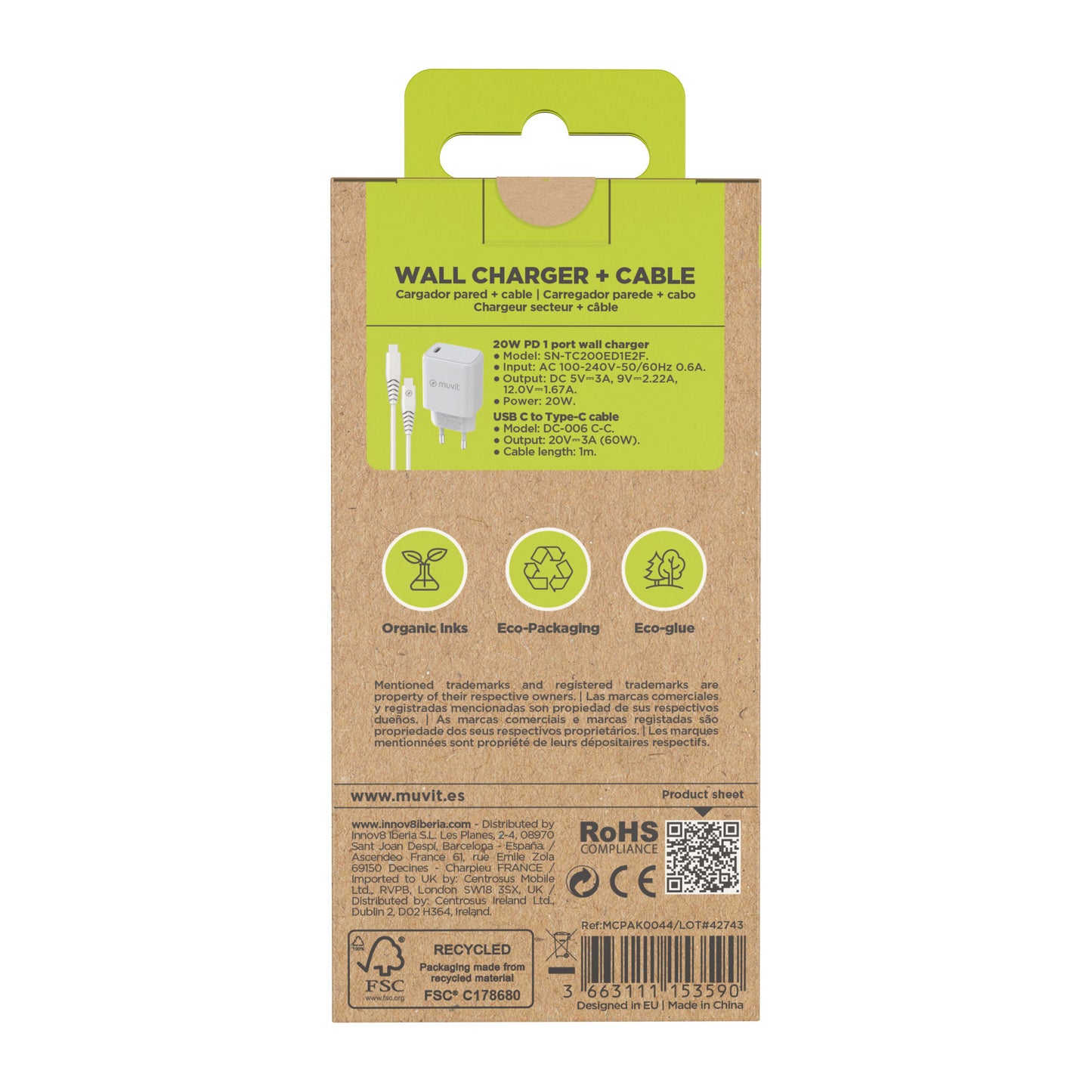 USB-C European Wall Charger