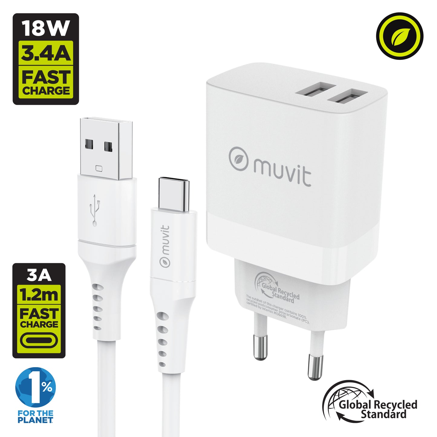 USB-A European Wall Charger