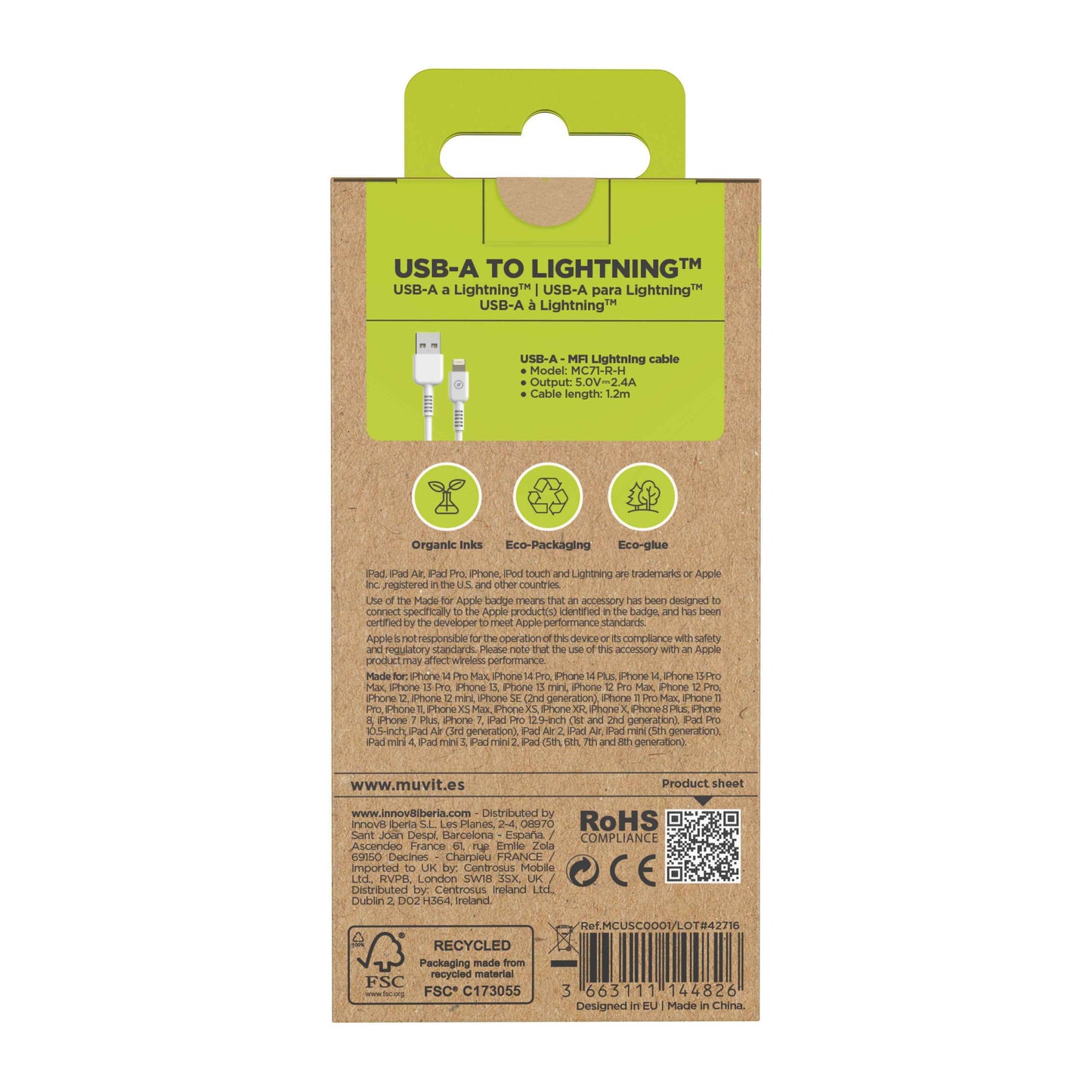 USB-A to Lightning Charging Cable