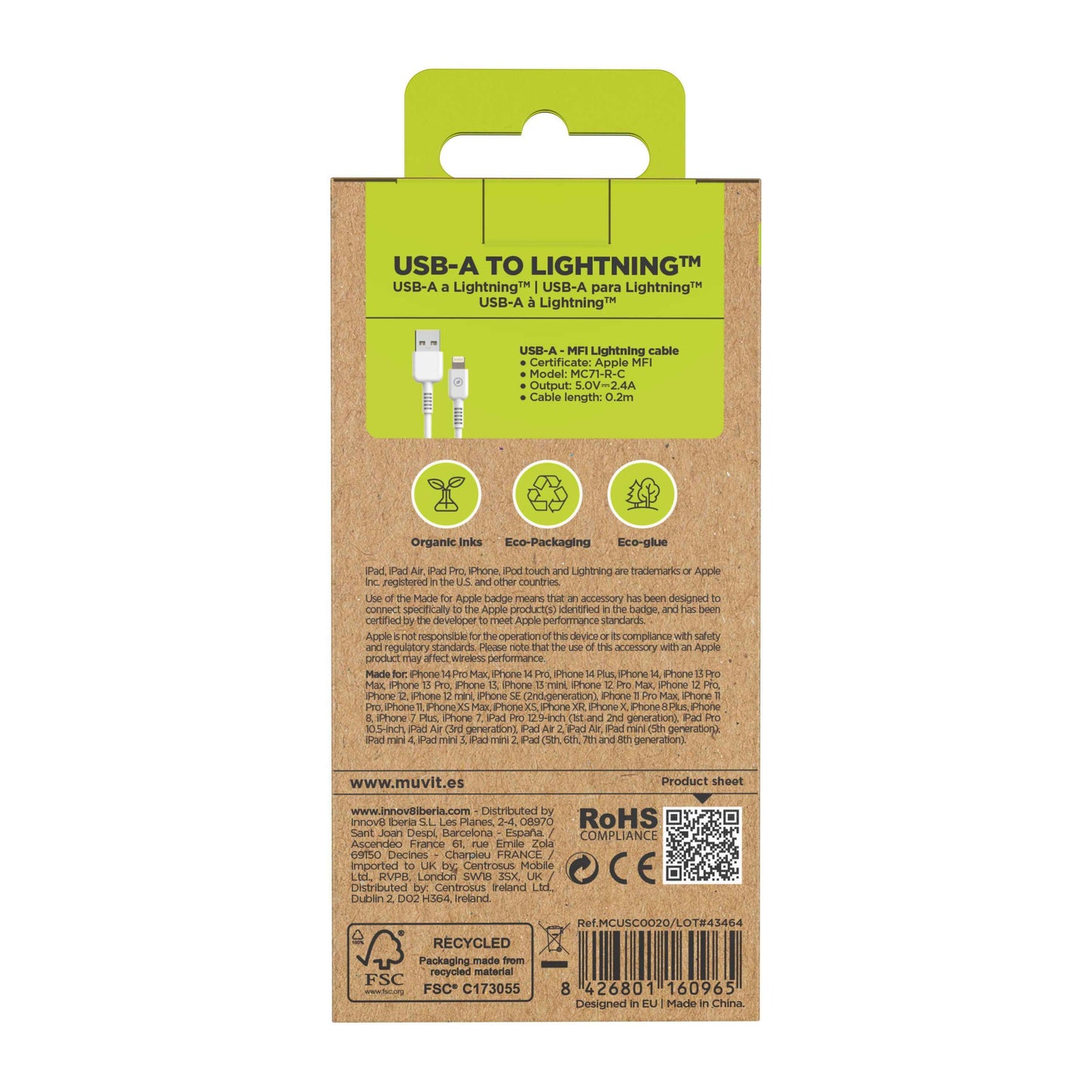 USB-A to Lightning Charging Cable