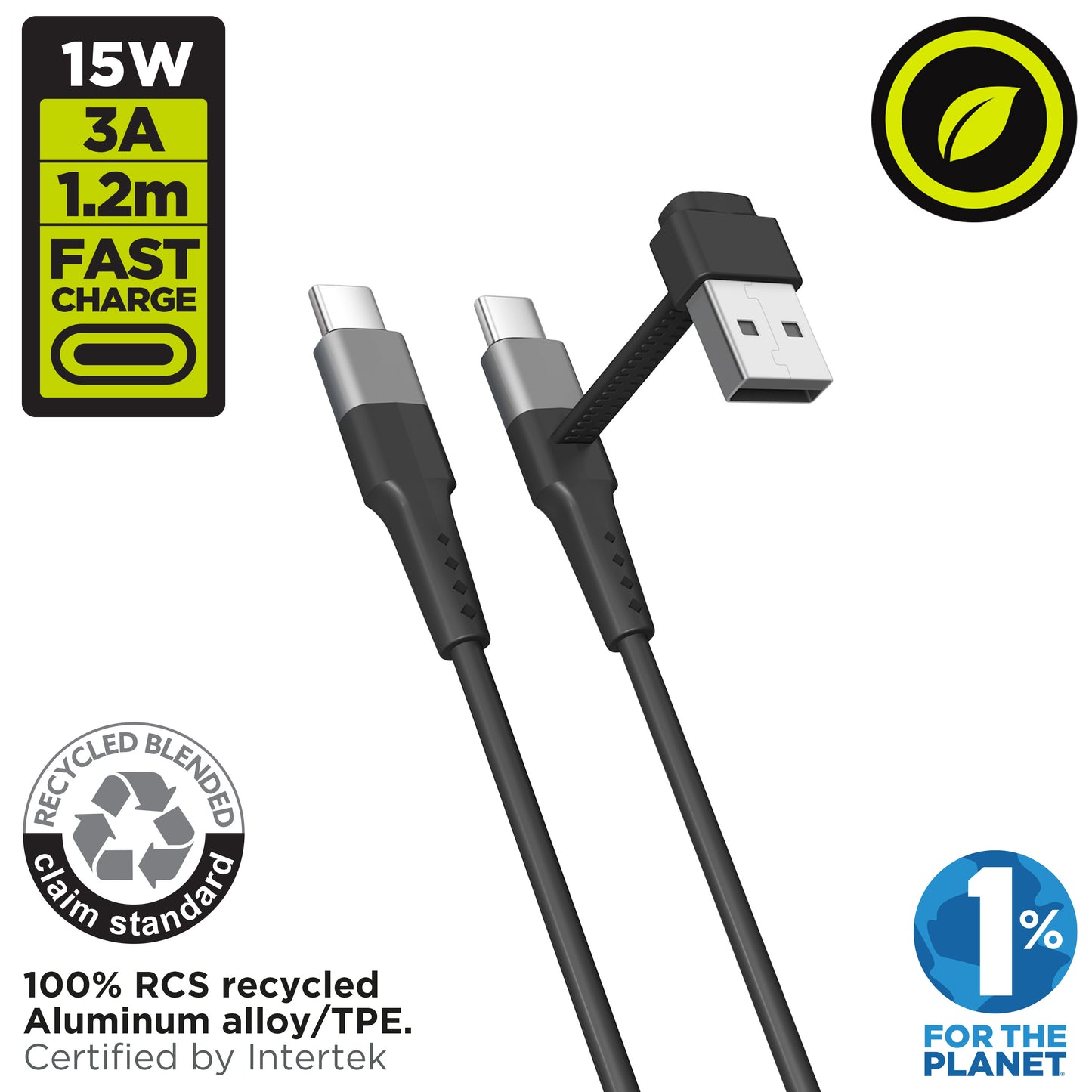 USB-C/A to USB-C Charging Cable