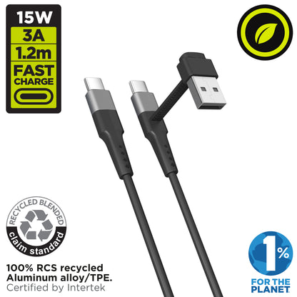 USB-C/A to USB-C Charging Cable
